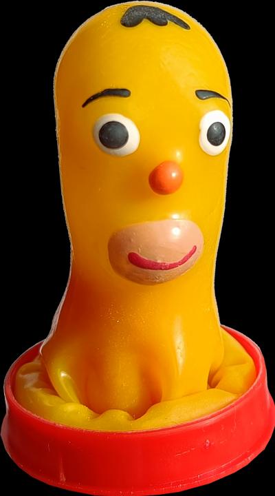 Actual product image Erco Hand-painted joke condom with bald head in yellow (1 pcs.)