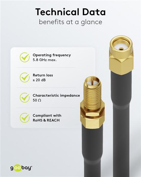 Actual product image Goobay WLAN antenna extension cable (20 dB, Antenna cable)