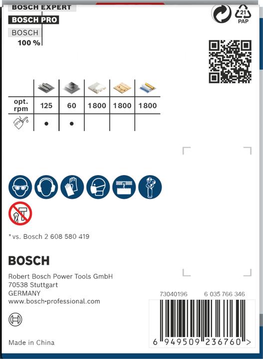 Nährwerte und Zutaten Bosch Professional Zubehör PRO Multi Material Lochsäge, 70 mm, mit Gewinde (70 mm)