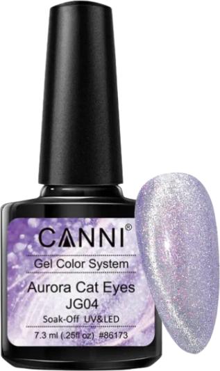 Produktbild Canni Gellack Cat Eyes Aurora Violett Glitzer / JG04 UV/LED (Violett, Gel-Effekt Nagellack)