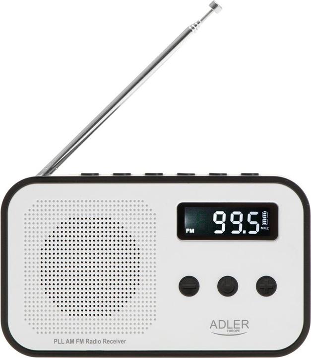 Image du produit Adler Interactive solution | Digital radio PLL AM/FM | AD 1907 | Alarm function | White/Black (AM, PLL, FM, VHF)
