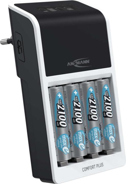 Actual product image Ansmann Comfort Plus quick charger for NiMH rechargeable batteries, AA or AAA (1 pcs., AAA, AA, 2100 mAh, Battery + charger)