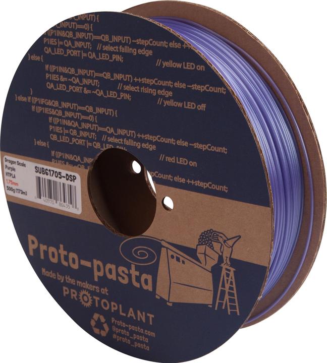 Image du produit Proto-pasta Filament HTPLA Écaille de Dragon Violet 1.75mm 500g (TPLA, 1.75 mm, 500 g, Violet)