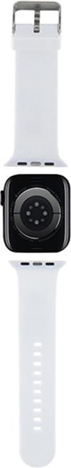 Produktbild Karl Lagerfeld Pasek KLAWLSLKNH Apple Watch 42/44/45mm biały/white strap 3D Rubber Karl Head (42 mm, 44 mm, 45 mm, Stahl, Silikon)