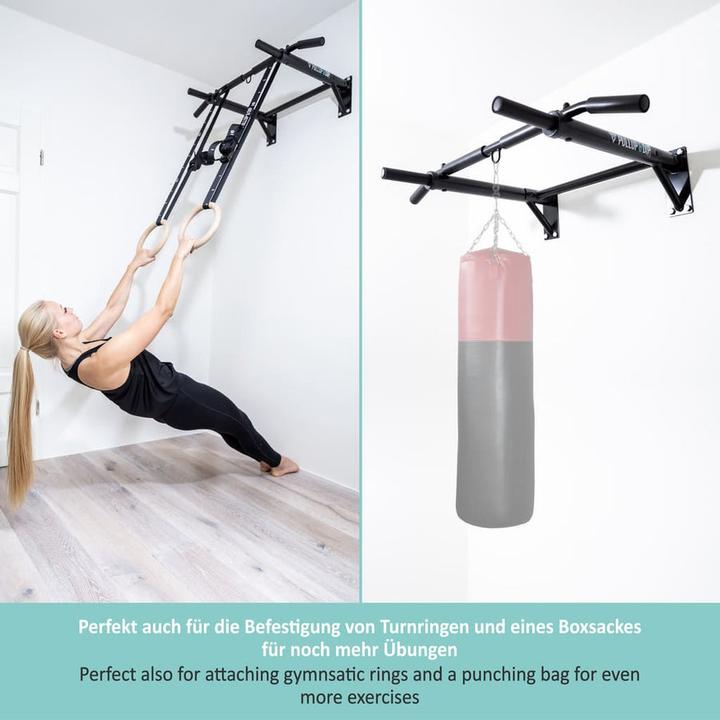 Actual product image Pullup & Dip Klimmzugstange Wand inkl. Klimmzug Band + Schrauben