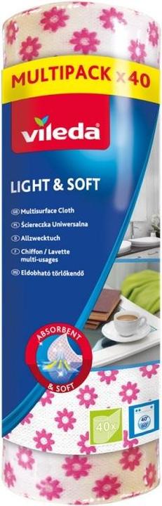 Produktbild Vileda Allzwecktuch Light & Soft in Rolle 40 Stk (weiss mit Blumen) (40 Stk.)