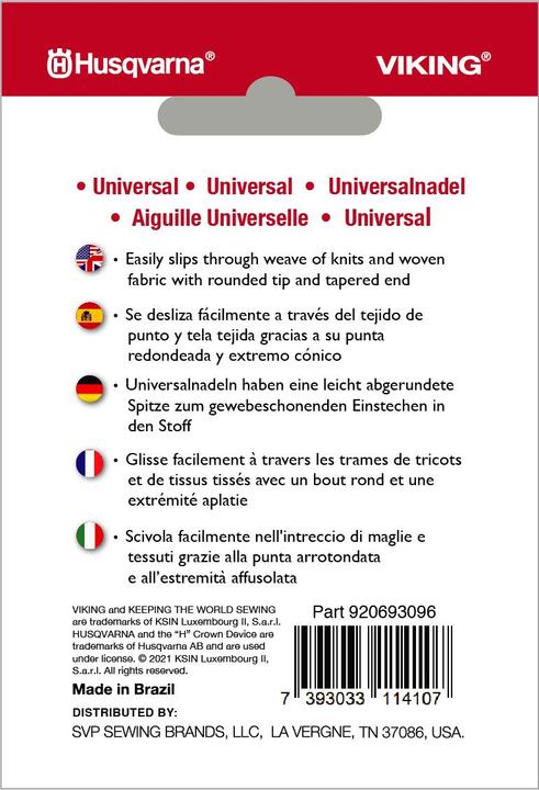 Produktbild Husqvarna Universalnadel 70/10, 10 Nadeln