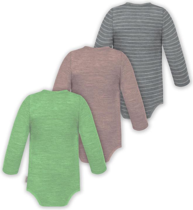 Produktbild Normani 3er Pack Baby Merino Langarm Wickelbody für Junge und Mädchen - 9355 (62)