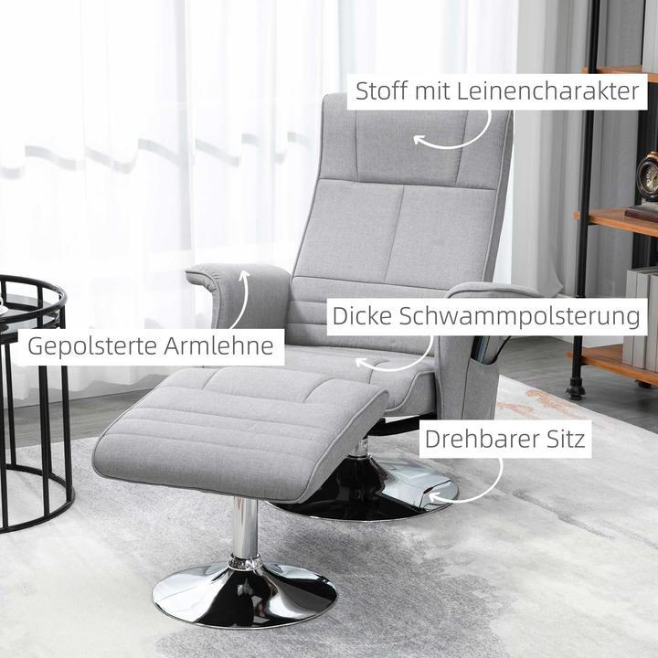 Produktbild Swisshandel24 Massagesessel mit Fusshocker und Liegefunktion, Elektrischer Fernsehsessel mit Fernbedienung, Lieges