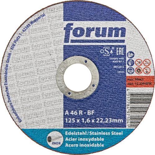 Image du produit Forum Professional Solutions Disque à tronçonner Inox 125x1.6 mm droit T41