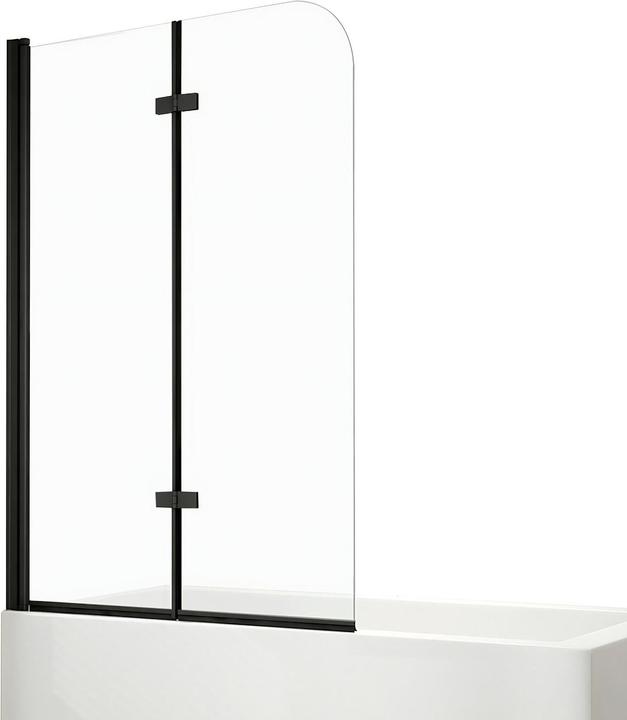 Image du produit Emke Paroi de Douche pour Baignoire 100x140cm, Verre Pliable 2 Panneaux, Facile à Nettoyer, Noir (100 cm, 100 cm, 140 cm)