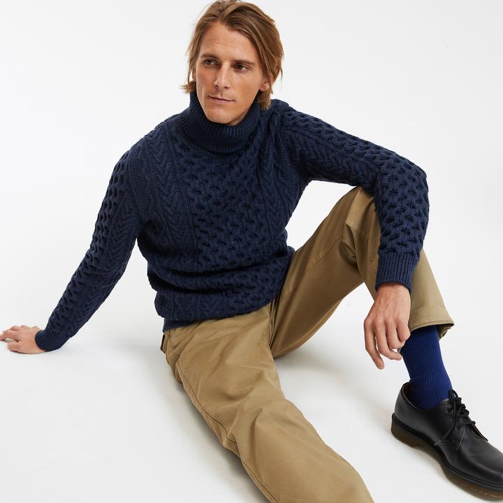 Produktbild La Redoute Collections Rollkragenpullover mit Zopfmuster (S)