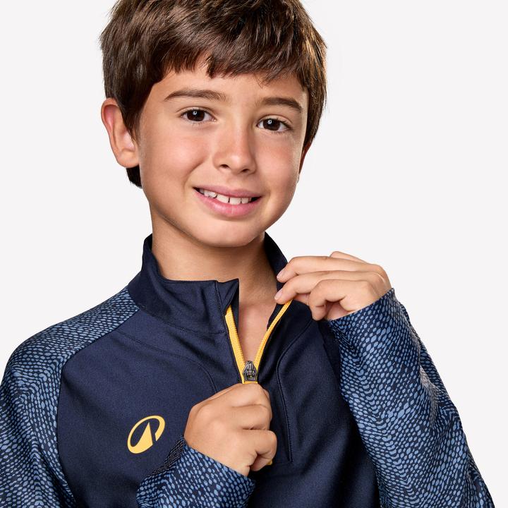 Image du produit Kipsta Sweat de football enfant 1/2 zip viralto jr roarr bleu, marine, orange