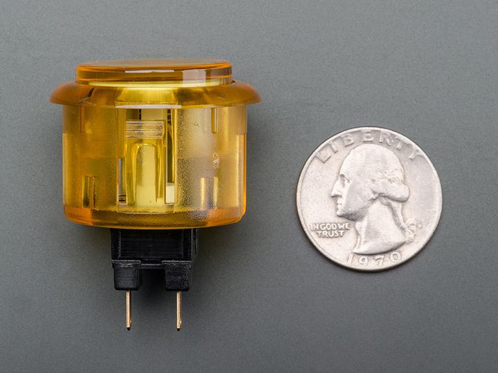 Image du produit OEM Bouton Arcade 30mm Jaune Transparent