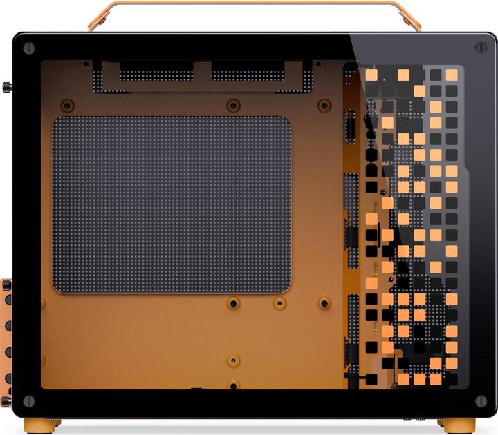 Actual product image Jonsplus MATX Handle Case Z20 - Black-Orange (Mini-ITX, mATX)