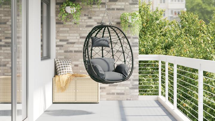 Actual product image VidaXL Hanging chair basket without frame poly rattan (120 kg)