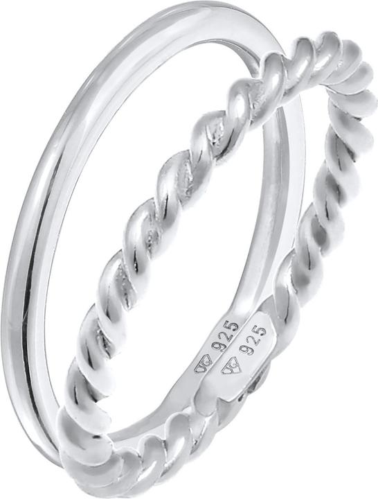 Produktbild Elli Ring Basic Twisted 2er Set 925 Silber (58, 925 Silber)