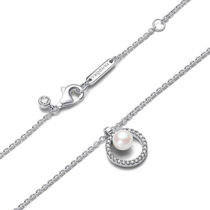 Immagine prodotto Pandora Collana con perle d'acqua dolce trattate e pavé (Argento 925, 45 cm)