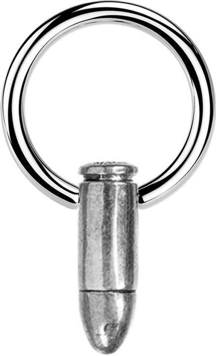 Star Piercing Closure Ring silber Patrone silber (Messing, Chirurgenstahl 316L)