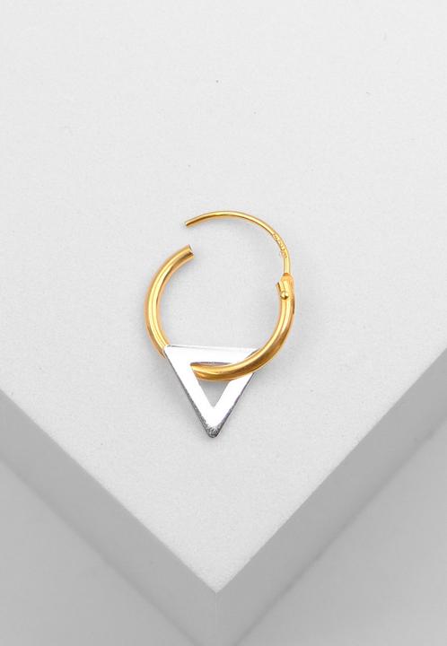 Image du produit Muau Créole simple avec triangle (750, Or blanc, Or jaune 18 K)