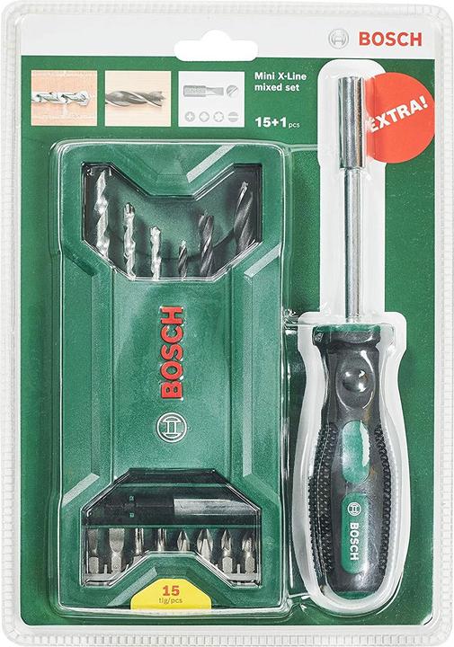 Produktbild Bosch Zubehör 15-tlg. Mini-X-Line Mixed Set + Handschrauber (5-8 mm (Steinbohrer))