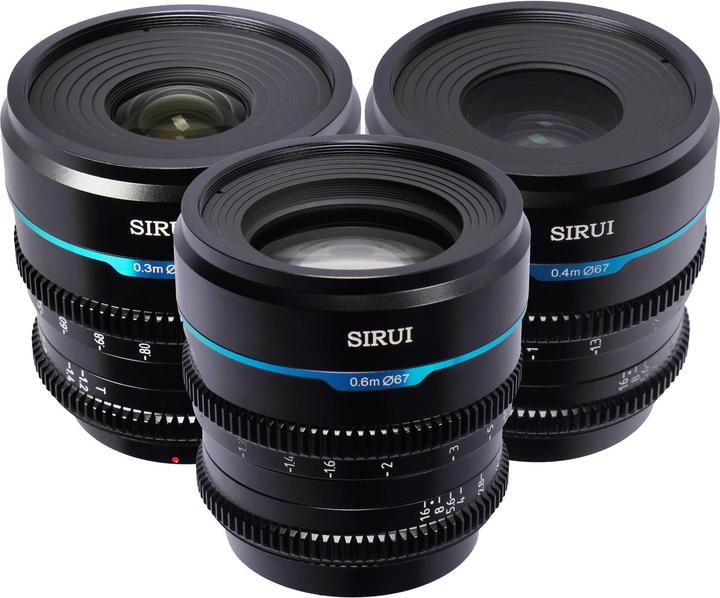 Image du produit Sirui Nightwalker 24 35+55mm T1.2 S35 MF Cine Lens Bundle X-Mount (Fujifilm X, APS-C / DX)