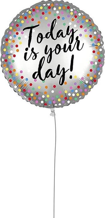 Produktbild Sombo Dual Faced Folienballon Happy Birthday / Today is your day Silber 46cm (1 x)