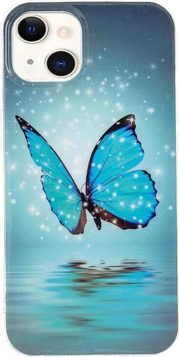 Image du produit Cover-Discount iPhone 15 Plus - Étui en silicone phosphorescent Blue Butterfly (Apple iPhone 15 Plus)
