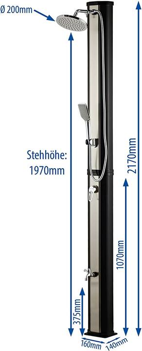 Produktbild Dirks-traumbad Solardusche 35L mit Wasserhahn, Schwarz/Silber