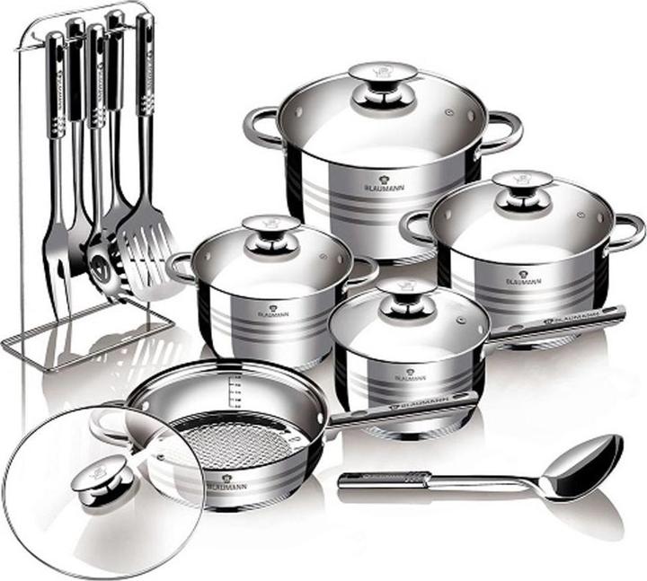 Image du produit Blaumann Gourmet (24 cm, Ensemble de casseroles et de poêles de cuisson, Acier inoxydable)