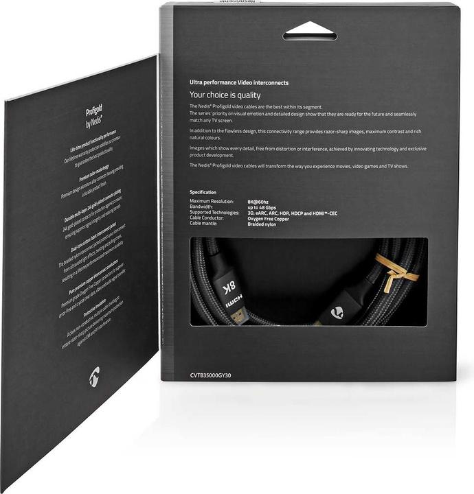 Produktbild Nedis Ultra High Speed ​​HDMI ™ -Kabel | HDMI™ Stecker | HDMI™ Stecker | 8K@60Hz | 48 Gbps | 3.00 m (3 m, HDMI)