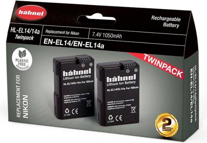 Produktbild Hähnel HL-EL14a, 2er Kamera-Akku ersetzt Original-Akku EN-EL14, EN-EL14a 7.4 V 1050 mAh (Kamera Akku)