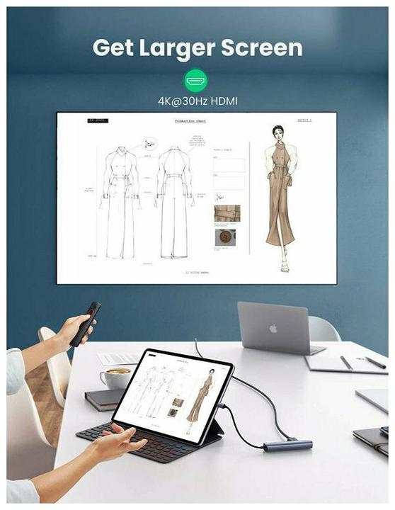 Actual product image Ugreen USB-C to 2x USB-A (USB-C, 5 Ports)