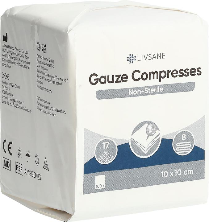 Actual product image Livsane Mullkompresse 10x10cm unsteril 100 Stk