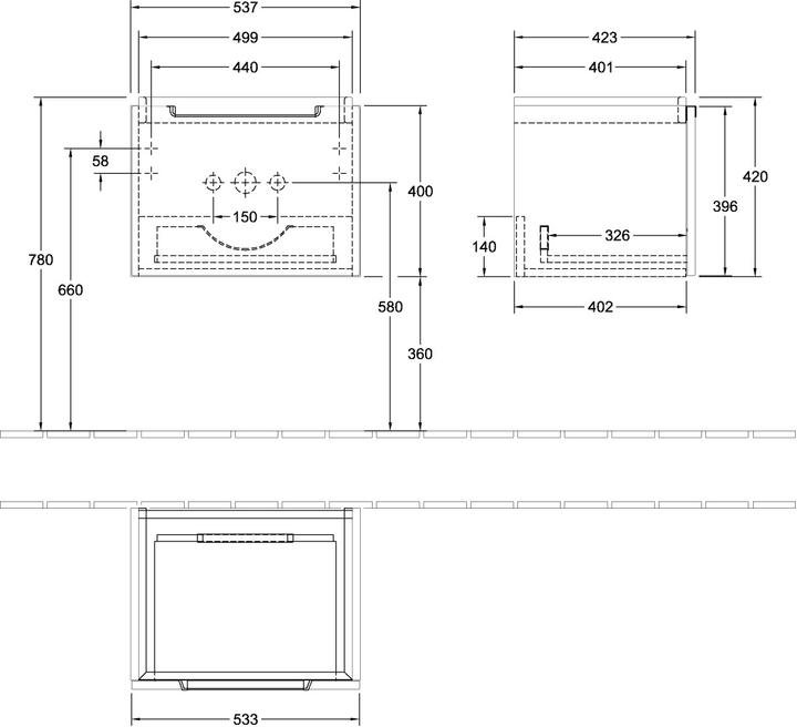 Produktbild Villeroy & Boch Villeroy und Boch Waschtischunterschrank Subway 2.0 A686