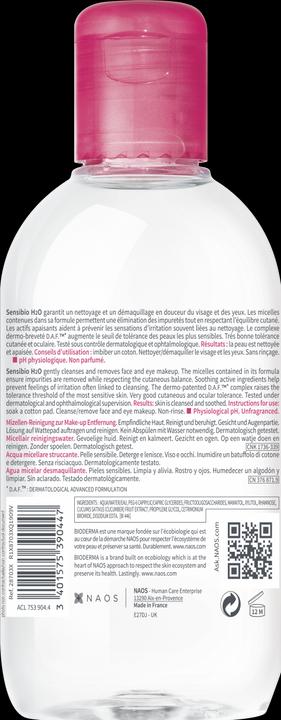 Actual product image Bioderma Sensitivity H2O (Micelle water, 250 ml)