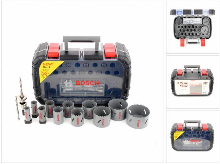 Immagine prodotto Bosch Professional Zubehör Set di seghe a tazza da 17 pezzi, HSS bimetallico, universale, 20-68/74 mm (32 mm, 51 mm, 44 mm, 22 mm, 68 mm, 35 mm, 76 mm, 40 mm, 20 mm, 60 mm, 25 mm)