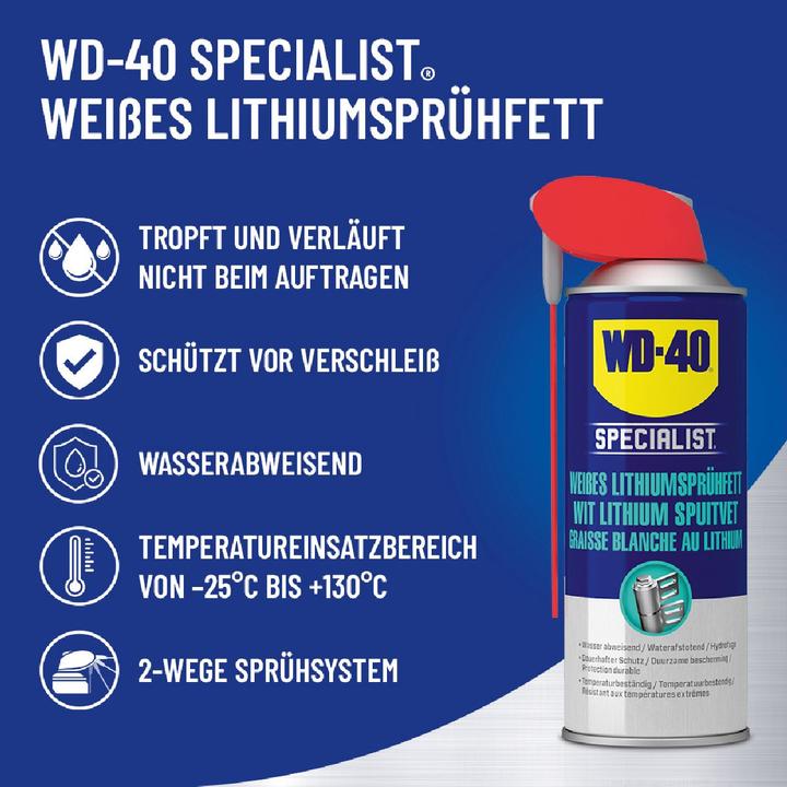Image du produit WD-40 Graisse blanche pour pulvérisation au lithium Specialist (300 ml)