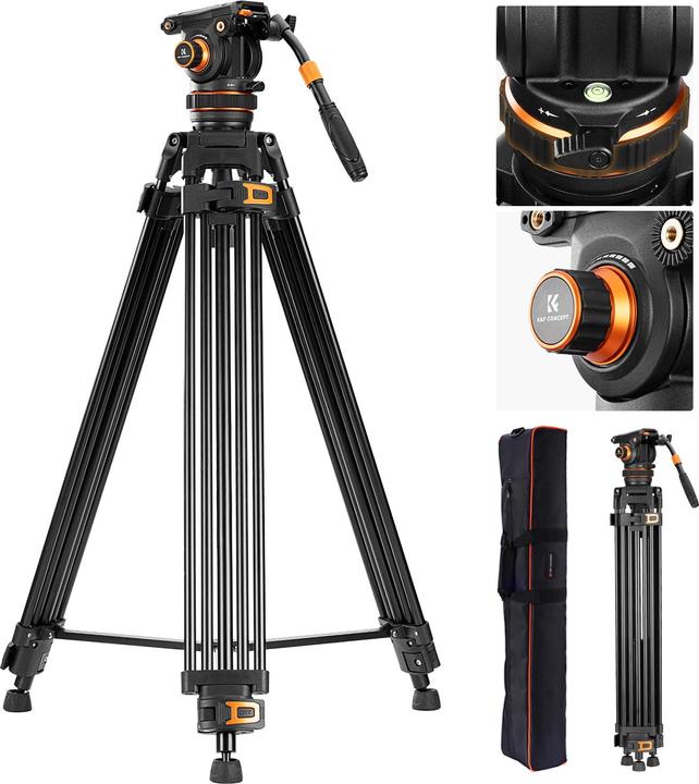K&F Concept VA3+BV20 Magnesium Aluminum Alloy Video/Camcorders Tripod (Metall)
