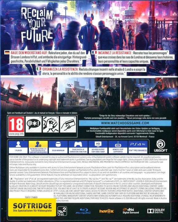 Actual product image Ubisoft Watch Dogs: Legion (PS4, DE, FR, IT)