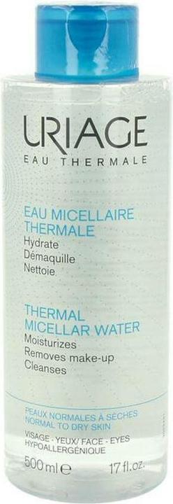 Urgo Uriage, thermisches mizelläres Wasser für empfindliche Haut mit Aprikosenextrakt, 500 ml (Reinigungstücher, 500 ml)