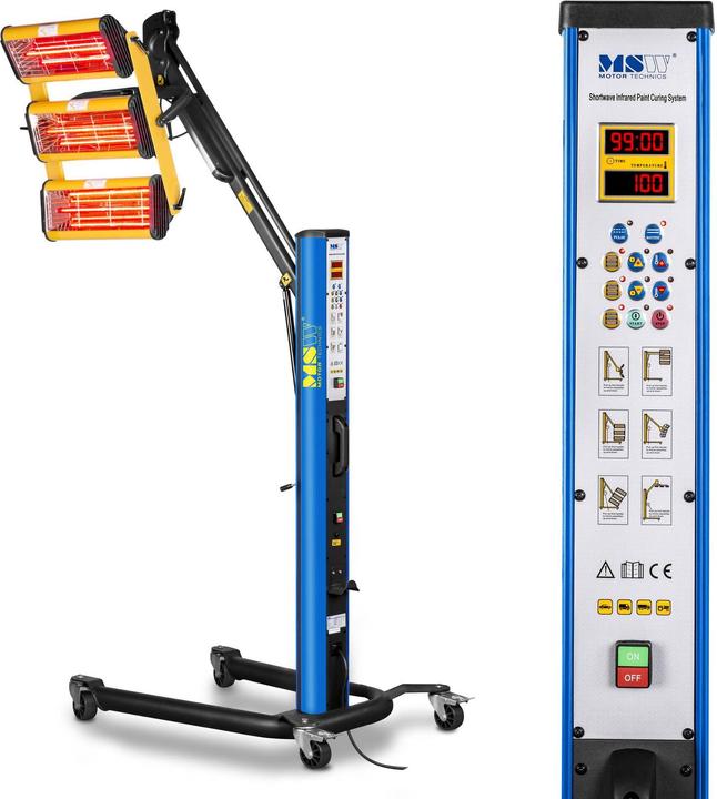 MSW Lacktrockner Strahler Infrarotstrahler Heizstrahler Infrarot Lampe Auto 3300 W (3300 W)