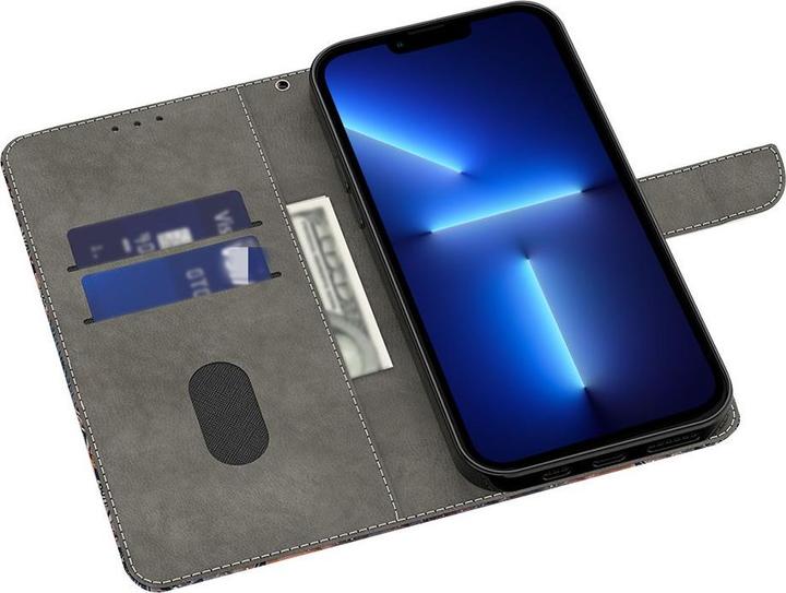 Produktbild Art iPhone 15 Pro Buch Etui Tasche mit Kartenfach Blüte (Apple iPhone 15 Pro)