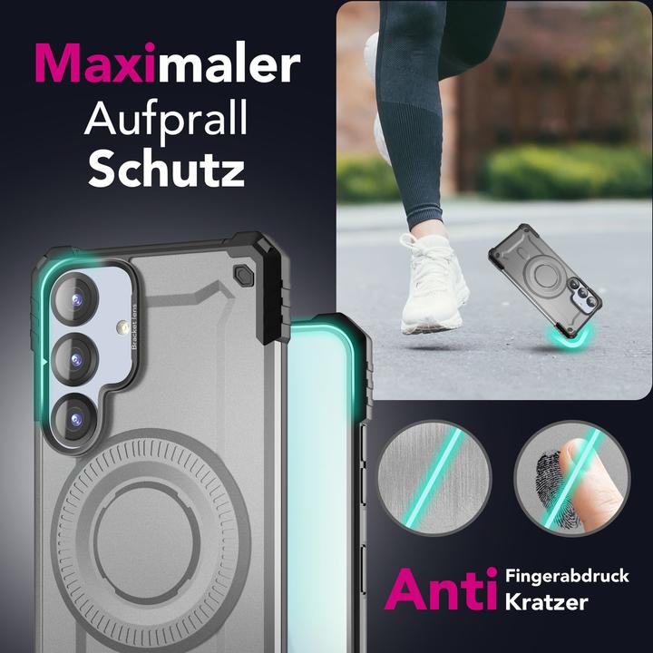 Image du produit Nalia Granite - Armor Panzer Hülle mit MagSafe Ring und Ständer - Military Hardcase (Samsung Galaxy S25)