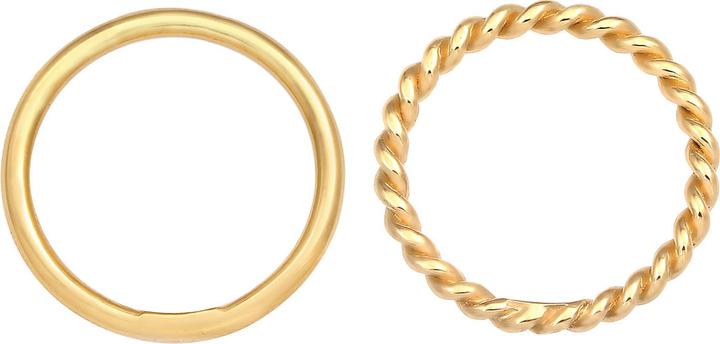 Immagine prodotto Elli Anello Basic Twisted Set di 2 anelli in argento 925 (56, 925 Argento)