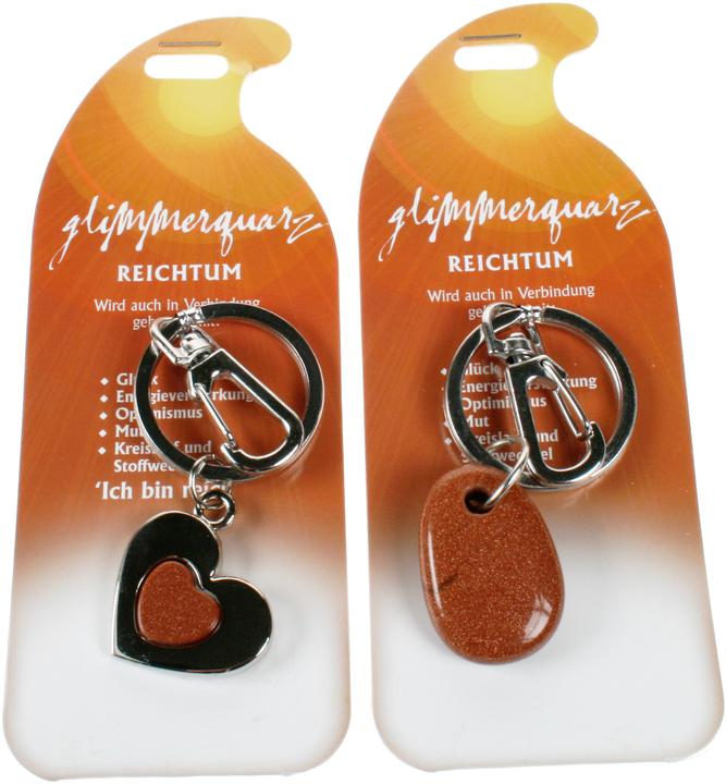 Roost Schlüsselanhänger Reichtum G229 Glimmerquarz 2 Motive (assortiert) (Glimmerquarz)