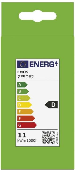 Label énergétique Emos Ampoule LED filament A60 / E27 / 10,5 W (100 W) / 1521 lm / Blanc chaud (E27, 10.50 W, 1521 lm, 1 x, D)