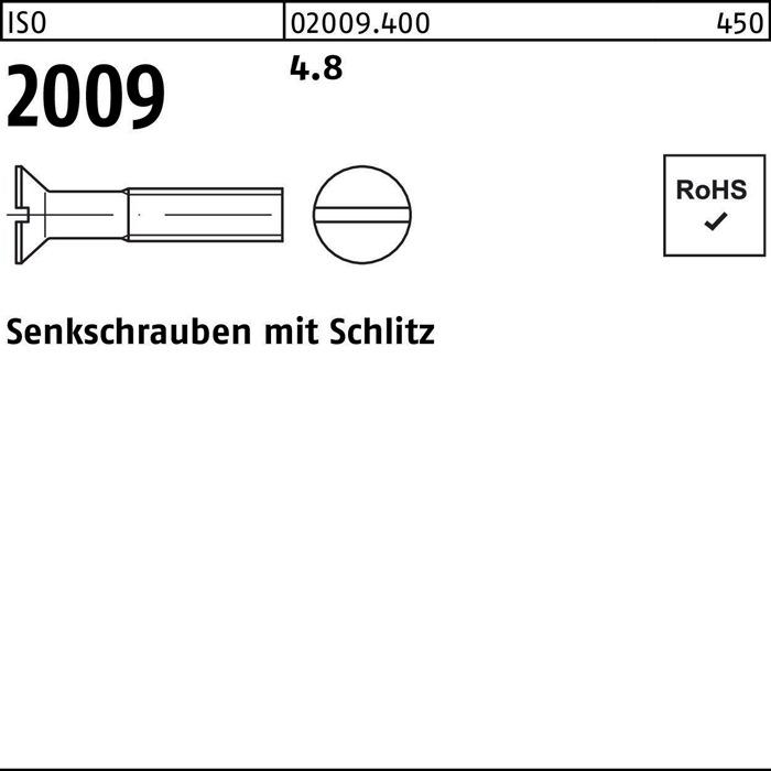 Image du produit Vis à tête fraisée ISO 2009 avec fente M 6 x 45 4.8 (500 Vis par pièce)