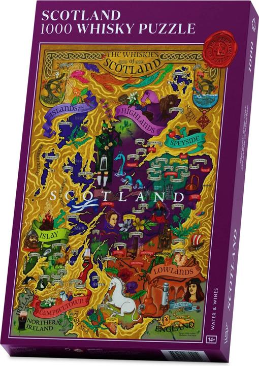 Produktbild Water & Wines Puzzle Whiskey Scotland lila (1000 Teile)
