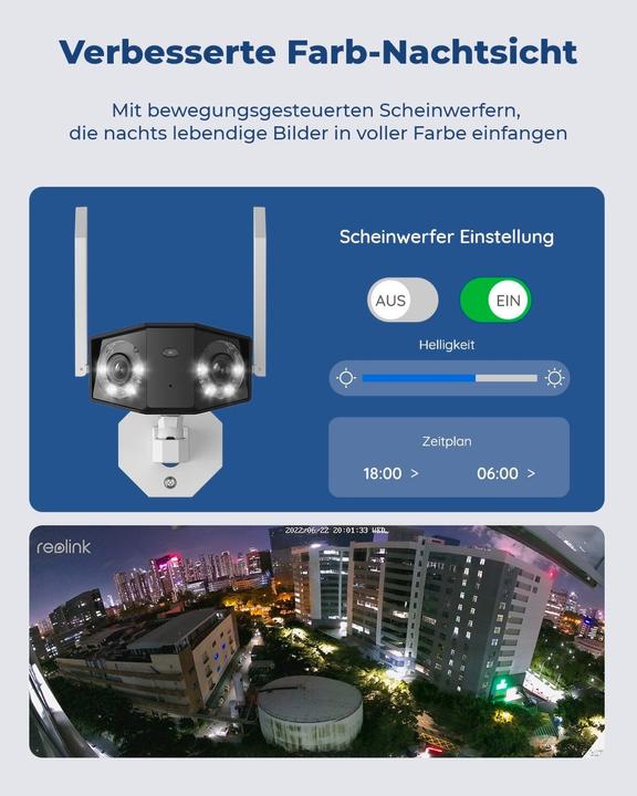 Actual product image Reolink Duo W730 180° 4K Wifi camera + 64GB SD (4608 x 1728 pixels)